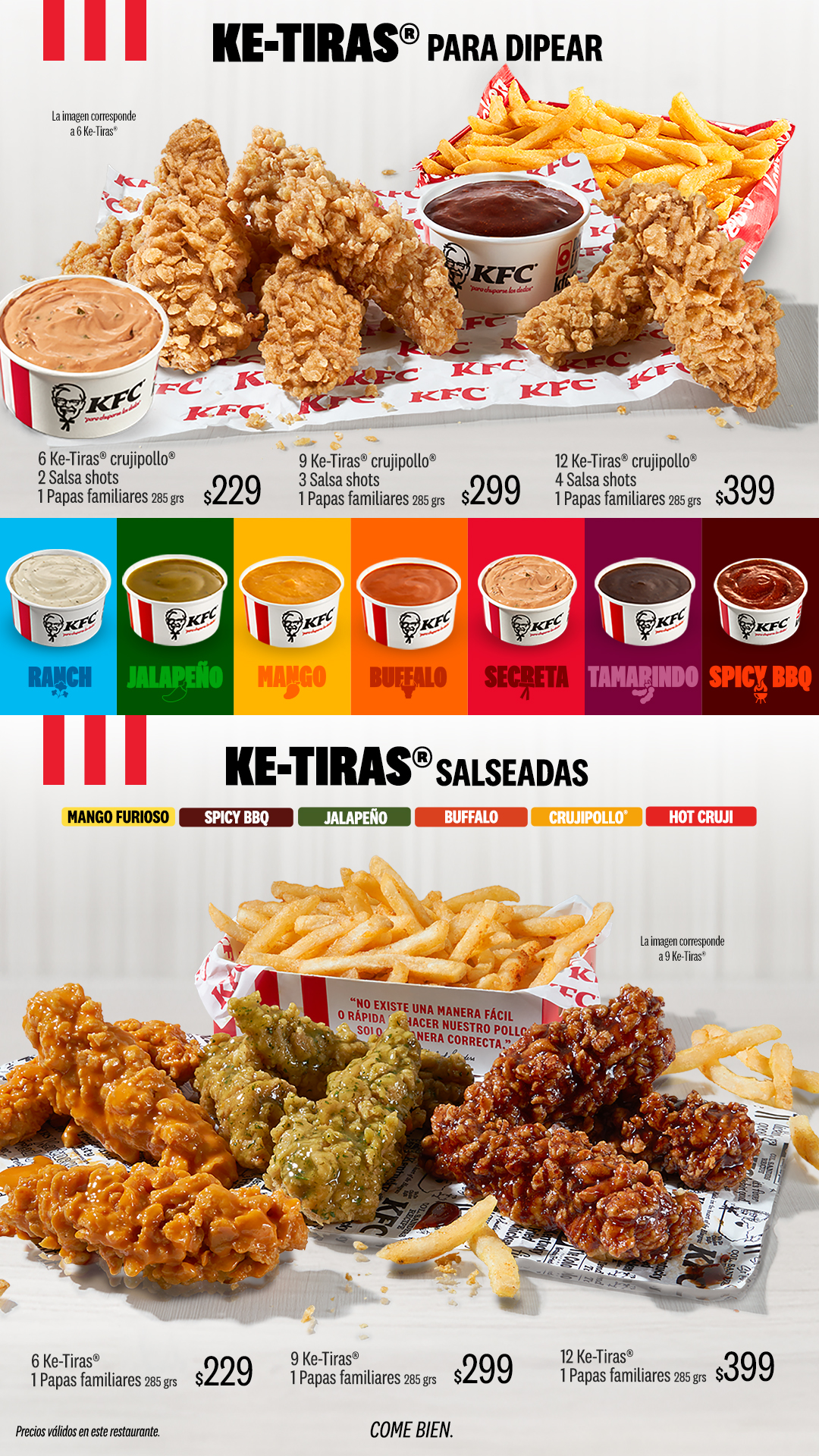 Menú KFC